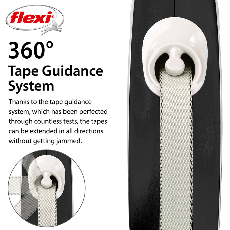 Flexi Comfort 16ft Tape Dog Leash in Black Grey Medium up to 55lbs