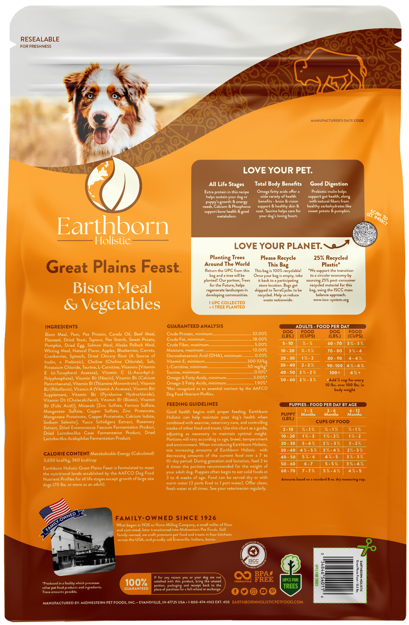 Earthborn Holistic Great Plains Feast for Dogs & Puppies