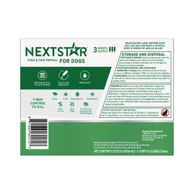 NextStar Flea and Tick Topical Treatment for Large Dogs, 3 ct.