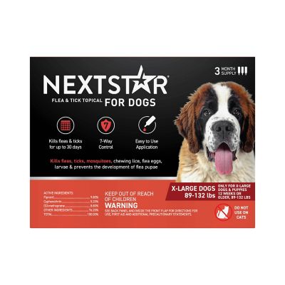 NextStar Flea and Tick Topical Treatment for X-Large Dogs, 3 Month Supply, 3 ct.