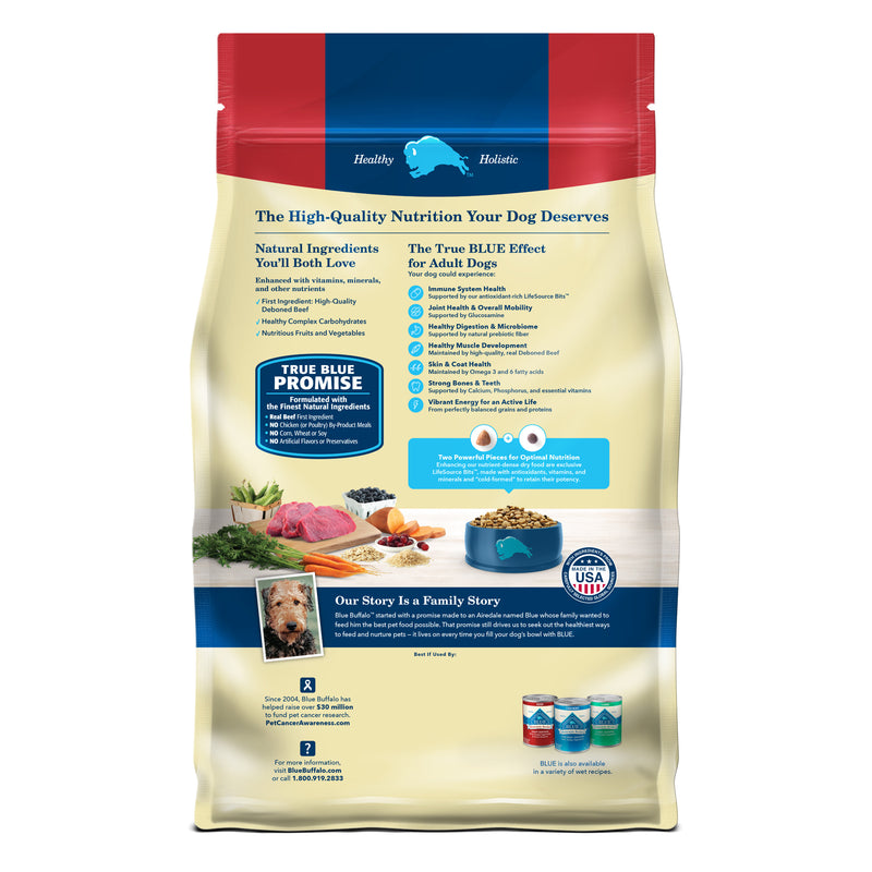 Blue Buffalo Life Protection Formula Adult Dry Dog Food, Helps Build and Maintain Strong Muscles, Made with Natural Ingredients, Beef & Brown Rice Recipe, 5-lb Bag