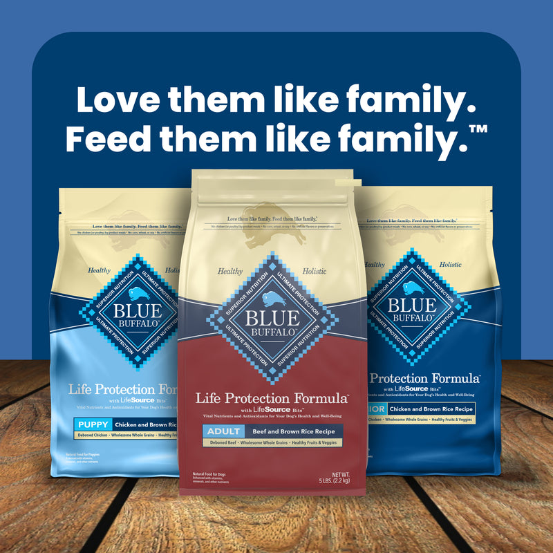 Blue Buffalo Life Protection Formula Adult Dry Dog Food, Helps Build and Maintain Strong Muscles, Made with Natural Ingredients, Beef & Brown Rice Recipe, 5-lb Bag