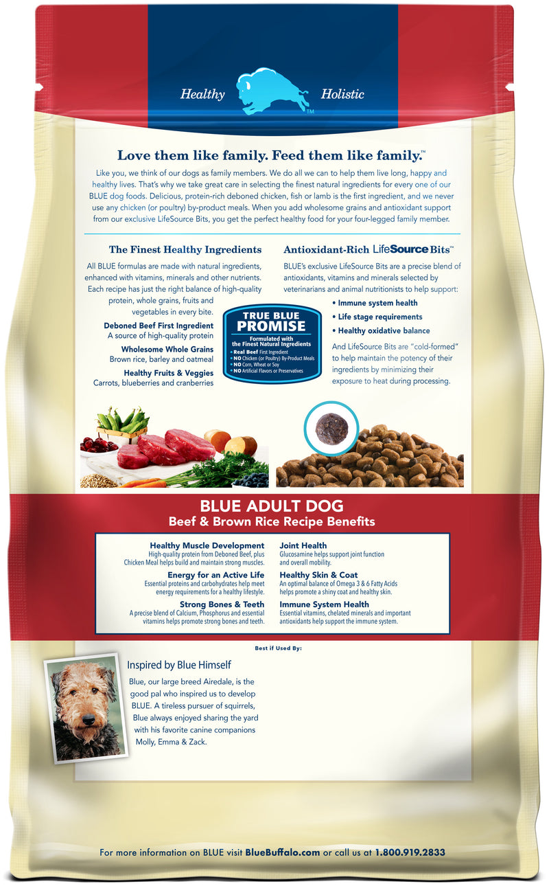 Blue Buffalo Life Protection Formula Adult Dry Dog Food, Helps Build and Maintain Strong Muscles, Made with Natural Ingredients, Beef & Brown Rice Recipe, 30-lb Bag