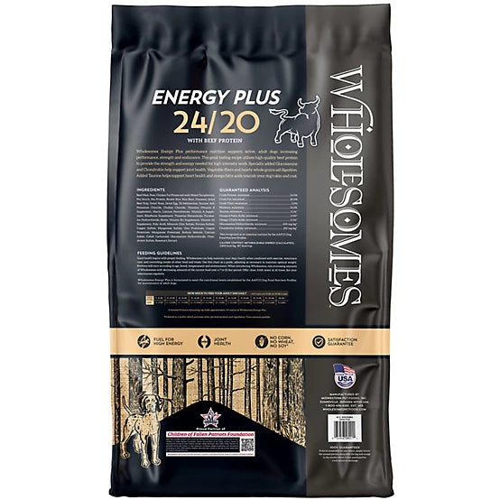 Wholesomes Energy Plus 24/20 Adult Beef Recipe Dry Dog Food, 40 lb. Bag