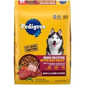 Pedigree Dry Adult High Protein Red Meat 18lb Bag