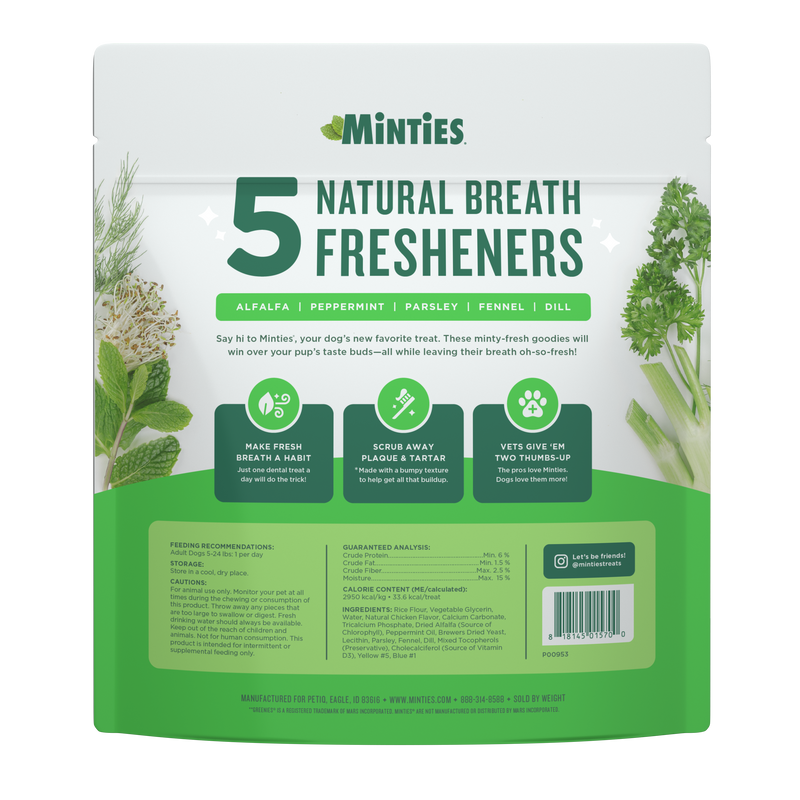 Minties Dog Dental Bone Treats Tiny/Small 16oz