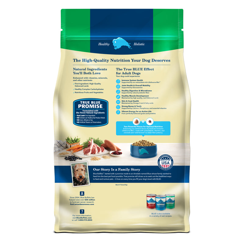 Blue Buffalo Life Protection Formula Adult Dry Dog Food, Helps Build and Maintain Strong Muscles, Made with Natural Ingredients, Lamb & Brown Rice Recipe, 5-lb Bag