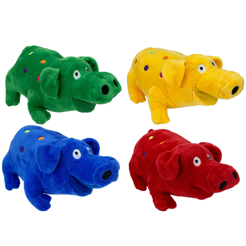 Multipet Globlets Plush Pig Assorted Colors Dog Toy