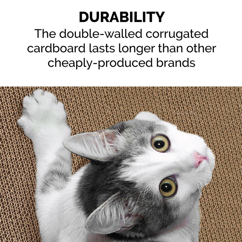 FurHaven Tiger Tent Corrugated Scratcher with Catnip - Tan