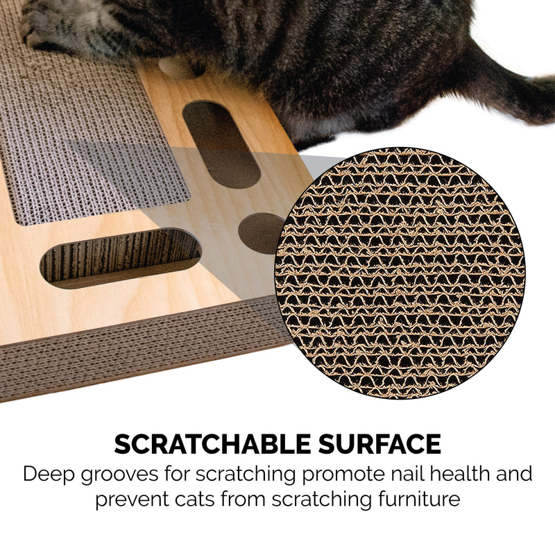 FurHaven Busy Box Corrugated Cat Scratcher with Catnip - Archway