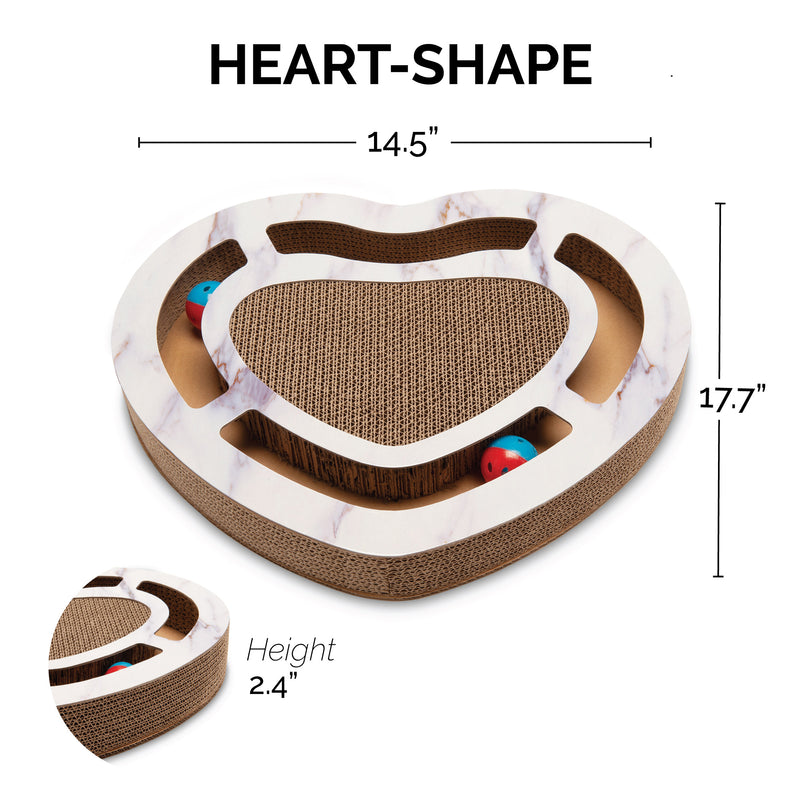 FurHaven Busy Box Corrugated Cat Scratcher with Catnip - Heart