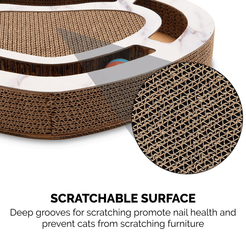FurHaven Busy Box Corrugated Cat Scratcher with Catnip - Heart