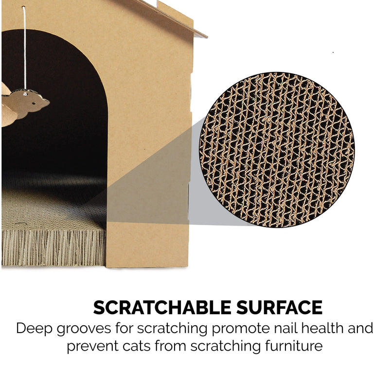 FurHaven Corrugated House Scratcher with Catnip - Studio