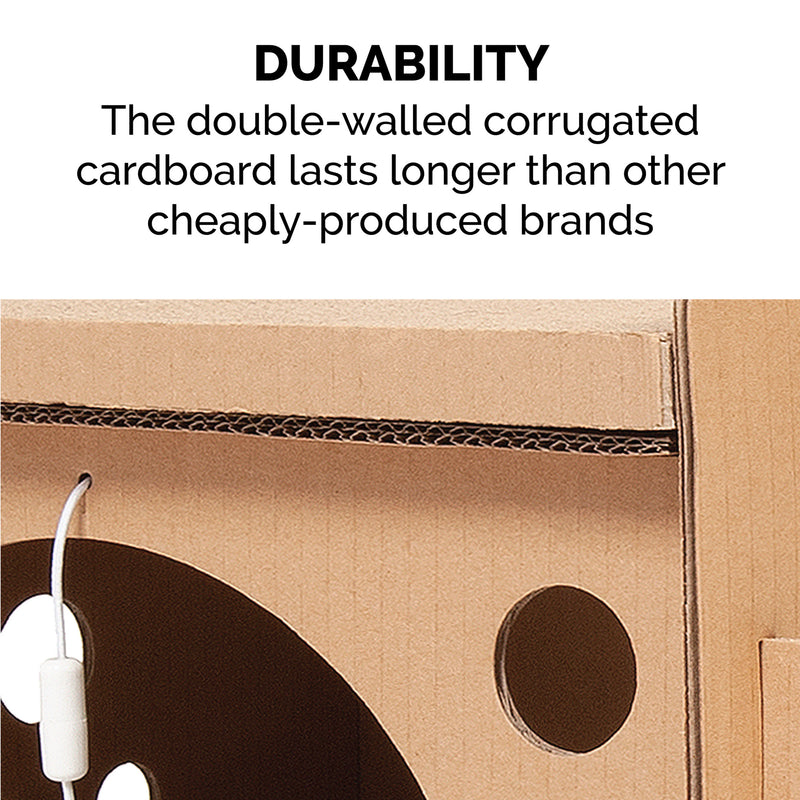 FurHaven Corrugated House Scratcher with Catnip – Condo Hideaway