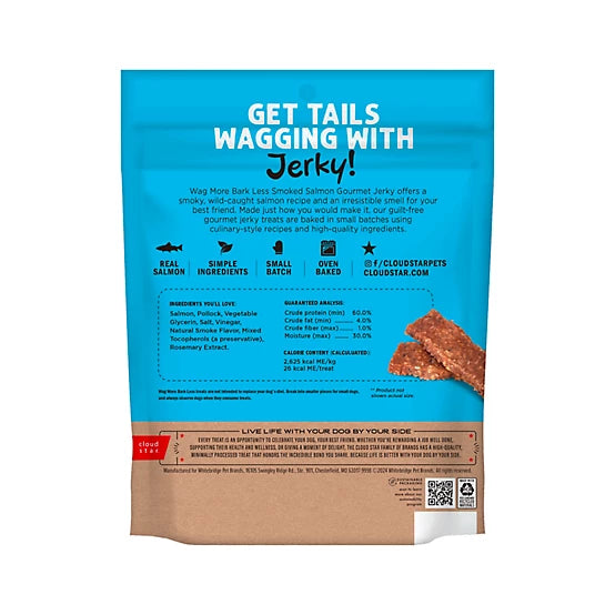 Cloud Star Wag More Bark Less Jerky Dog Treats, Smoked Salmon, 10 oz.