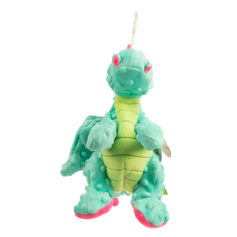 goDog Dragons Squeaky Plush Dog Toy, Chew Guard Technology, Seafoam, Large