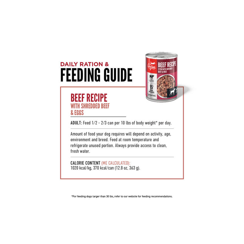 ORIJEN Premium Wet Dog Food Beef Recipe Stew, 12.8oz