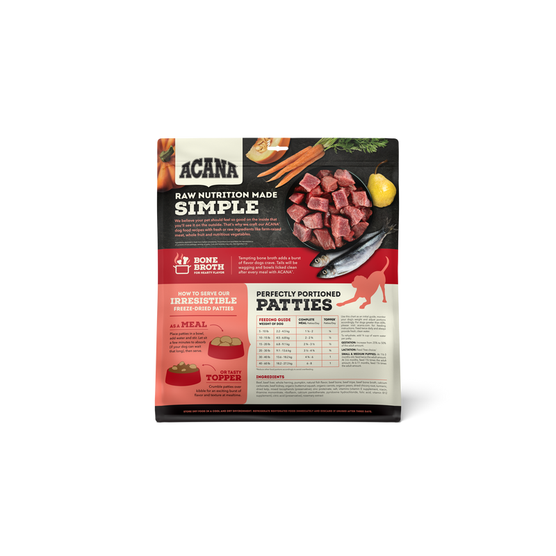 ACANA Freeze-Dried Food Patties Farm-Raised Beef Recipe 14OZ