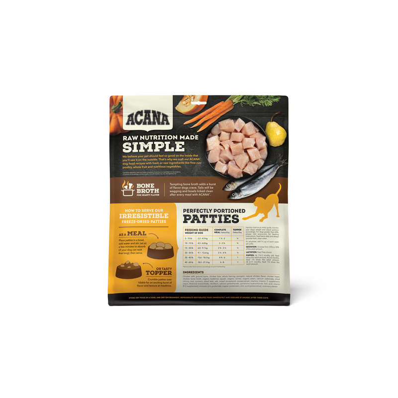 ACANA Freeze-Dried Food Patties Free-Run Chicken Recipe 14OZ