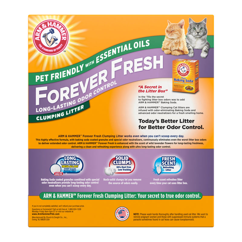 ARM & HAMMER Forever Fresh Clumping Cat Litter Lavender, MultiCat 40lb, Pet Friendly with Essential Oils