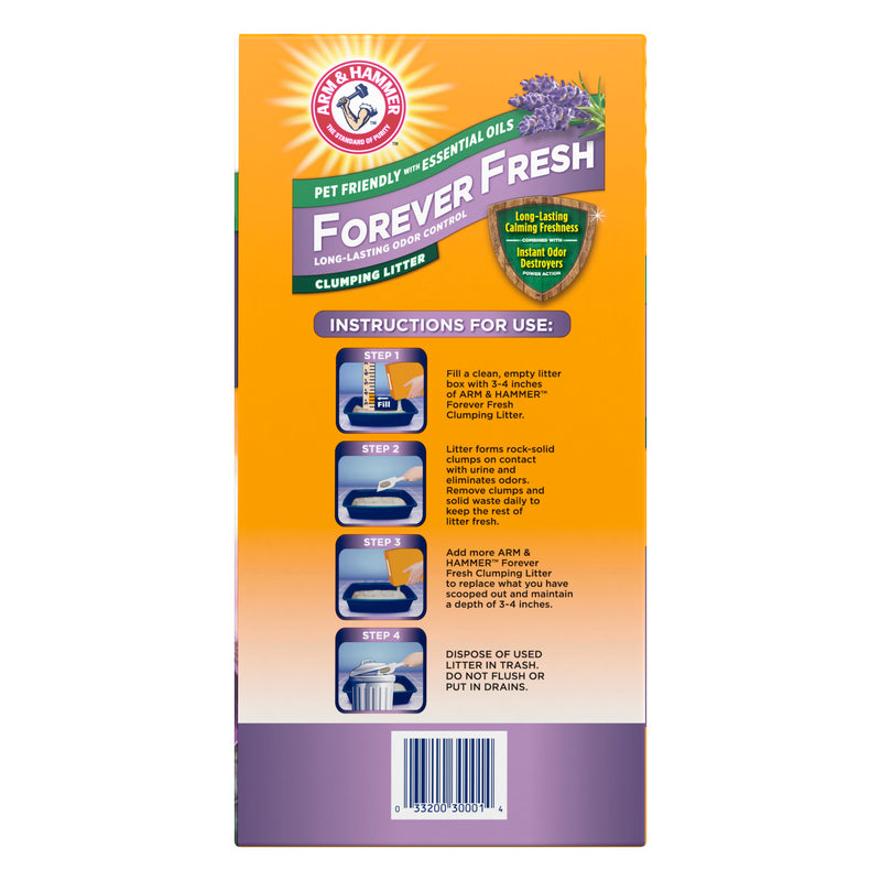 ARM & HAMMER Forever Fresh Clumping Cat Litter Lavender, MultiCat 40lb, Pet Friendly with Essential Oils