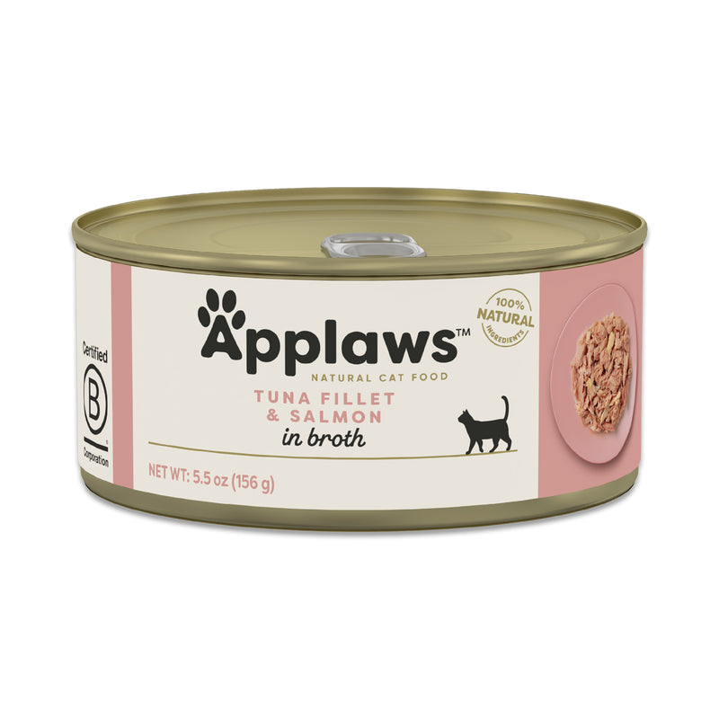 Applaws Tuna Fillet & Salmon in Broth Wet Cat Food 5.5oz Can