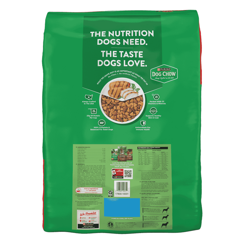 Purina Dog Chow Complete Adult Dry Dog Food Kibble With Chicken Flavor