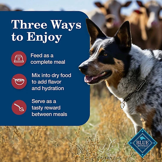 Blue Buffalo Homestyle Recipe Adult Chicken/Beef Dinner with Garden Vegetables Pate Wet Dog Food pk., 12.5 oz., Cans, 6 pk.