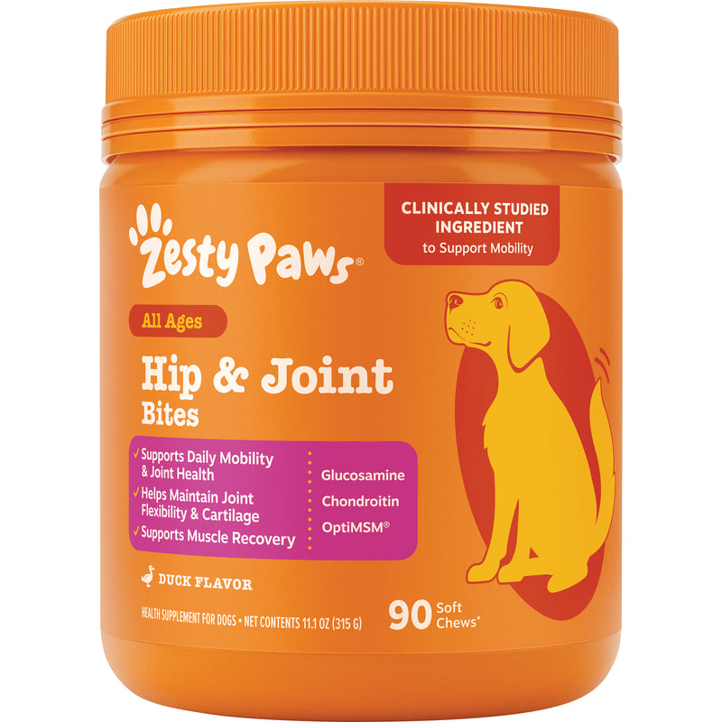 Zesty Paws Hip & Joint Bites, Duck Flavor, 90ct for Dogs