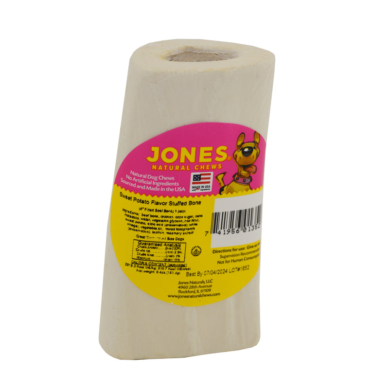 Jones Natural Chews 4" Stuffed Bone Sweet Potato Flavor Dog Bone