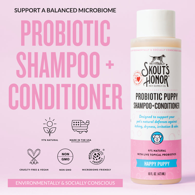 Skouts Honor Probiotic Shampoo plus Conditioner Happy Puppy