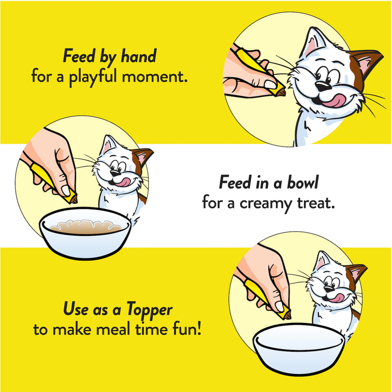 Temptations Creamy Puree Squeezable Lickable Wet Cat Treat with Chicken, 0.42 oz. Tubes, Pack of 16