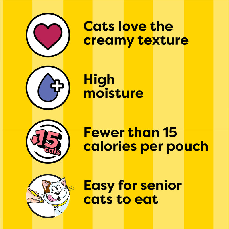 Temptations Creamy Puree Squeezable Lickable Wet Cat Treats with Salmon, 0.42 oz. Tubes, Pack of 16