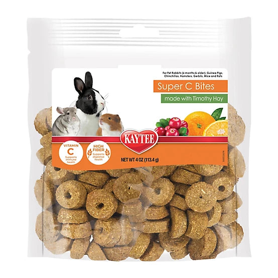 Kaytee Timothy Baked Wellness Cranberry and Orange Biscuit with Vitamin C, Small Animal Treats, 4 oz.