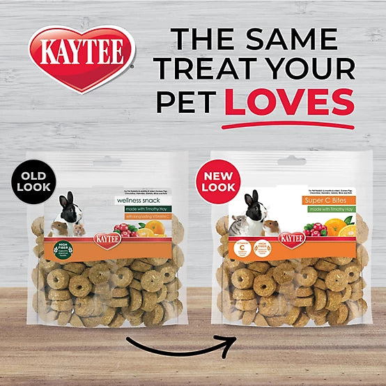 Kaytee Timothy Baked Wellness Cranberry and Orange Biscuit with Vitamin C, Small Animal Treats, 4 oz.