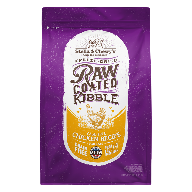 Stella & Chewy's Baked Kibble for Cats - Raw Coated Kitten Cage-Free Chicken Recipe - 5 Pound Bag