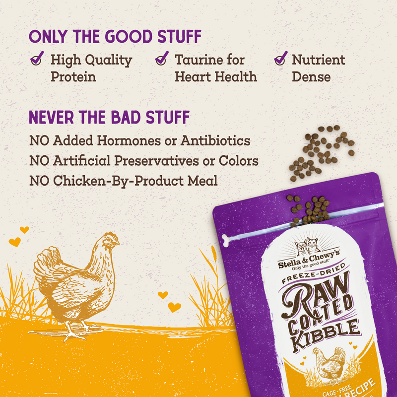 Stella & Chewy's Baked Kibble for Cats - Raw Coated Kitten Cage-Free Chicken Recipe - 5 Pound Bag