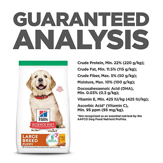 Hill's Science Diet Large Breed Puppy Chicken and Brown Rice Recipe Dry Dog Food, 27.5lb