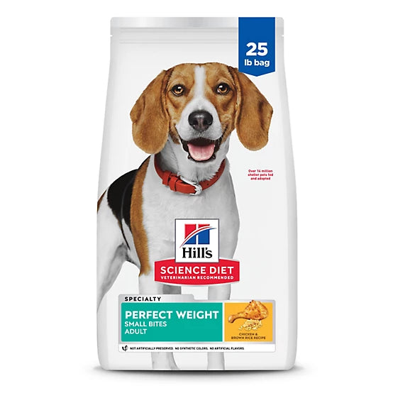 Hill's Science Diet Perfect Weight Small Bites Chicken Recipe Dry Dog Food, 25lb