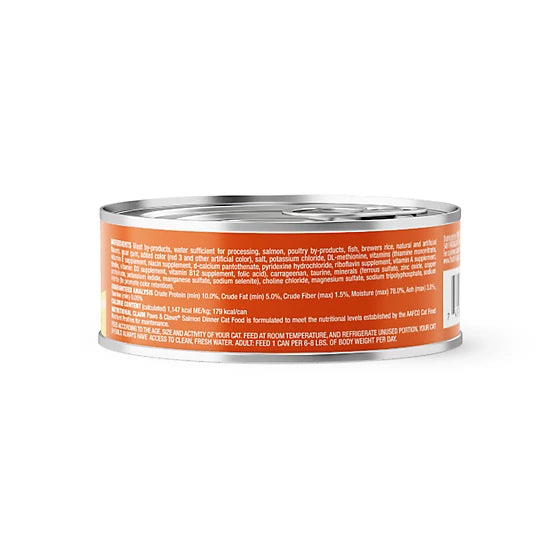 Paws & Claws Adult Salmon Dinner Pate Wet Cat Food, 5.5 oz.