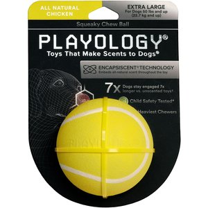 Playology Squeaky Chew Ball Chicken Scent Jumbo Size