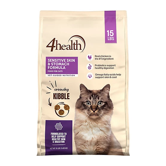 4health Special Care All Life Stages Indoor Sensitive Stomach and Skin Chicken Recipe Dry Cat Food, 15lb