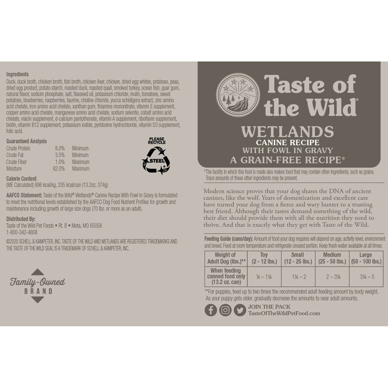 Taste Of The Wild Wetlands Canned Dog Food