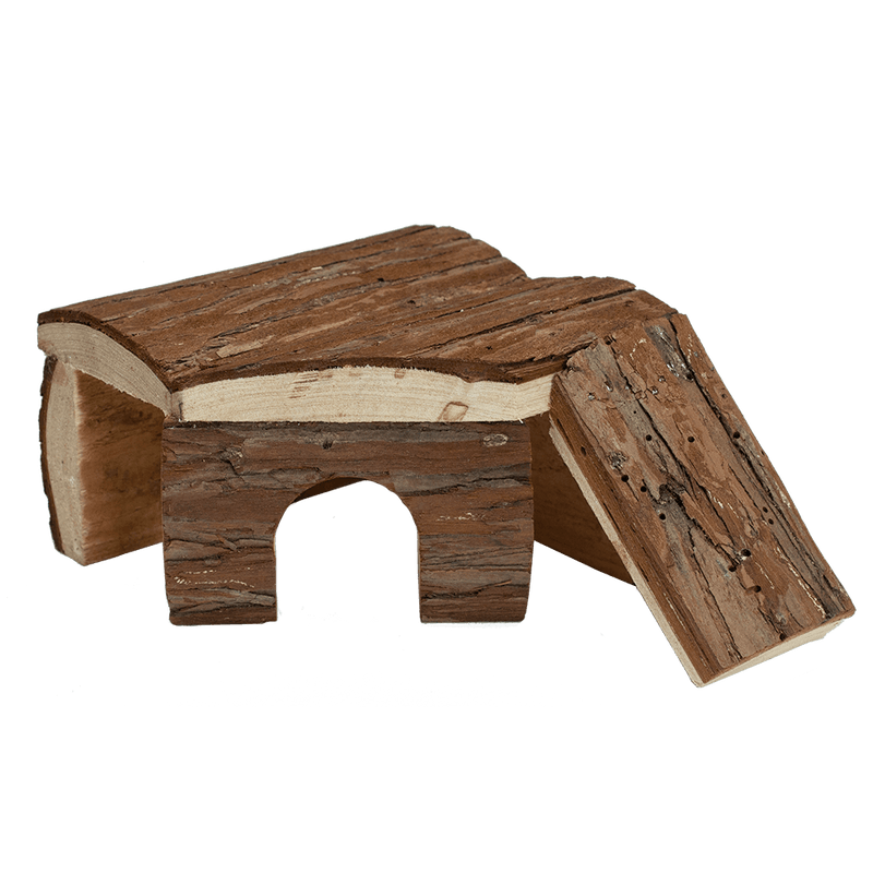 A&E Small Log Cabin Hut with Ramp for Small Animals