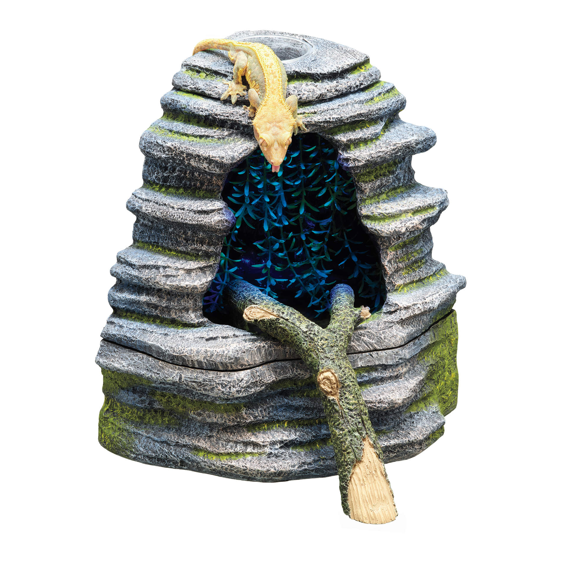 水槽 Cherie Zilla Spring Cave Décor with Blue LED Rain Chamber One Size – Petsense