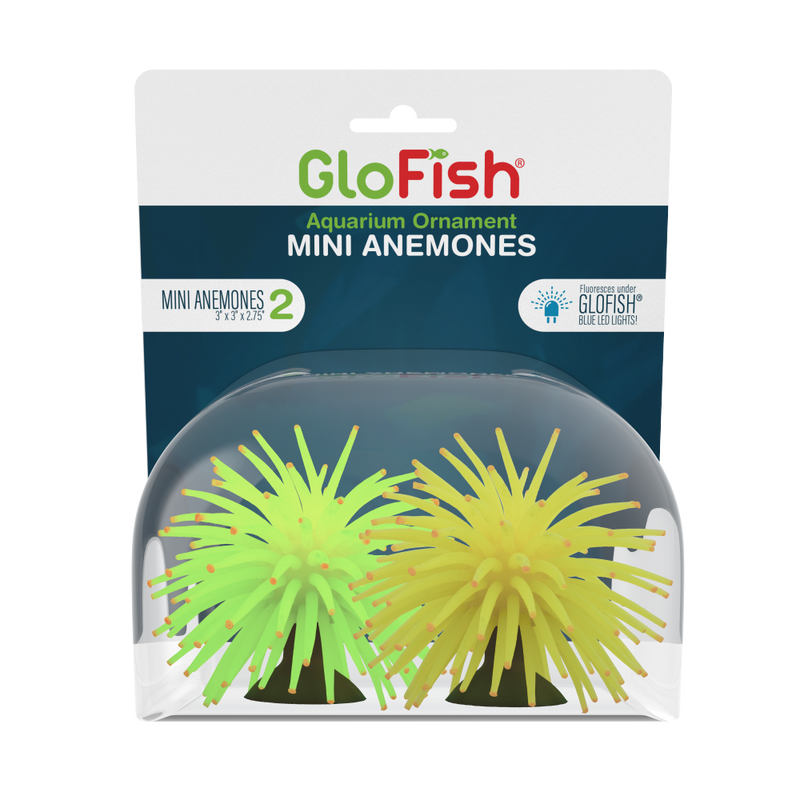 GloFish Anemone Mini Yellow and Green 2 count