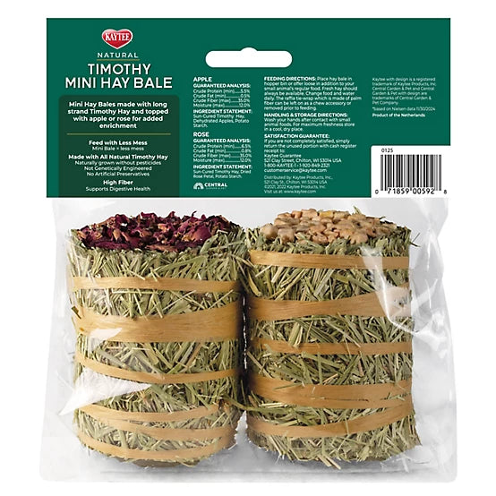 Kaytee Field+Forest Mini Hay Bales Apple and Rose, 7 oz., 2 pk.