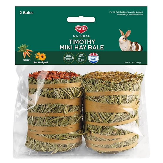 Kaytee Field+Forest Mini Hay Bales Carrot & Marigold Small Animal Treats, 7 oz. 2 pk.