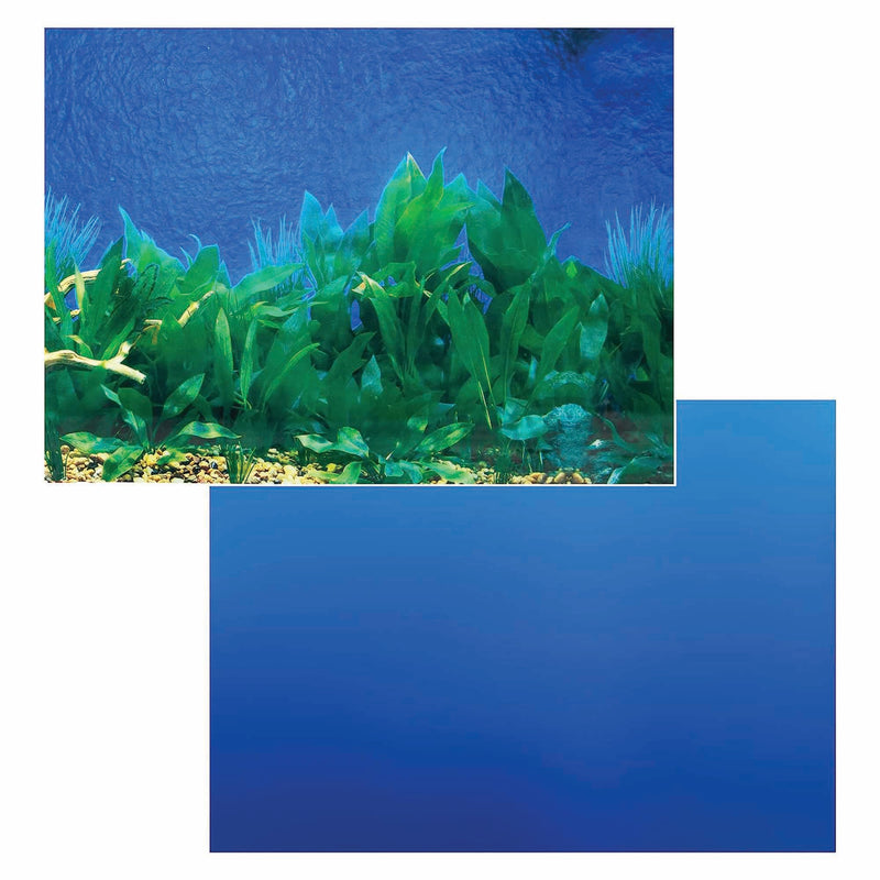 Penn-Plax Double-Sided Aquarium Background - Deep Blue Sea/Amazon Waters