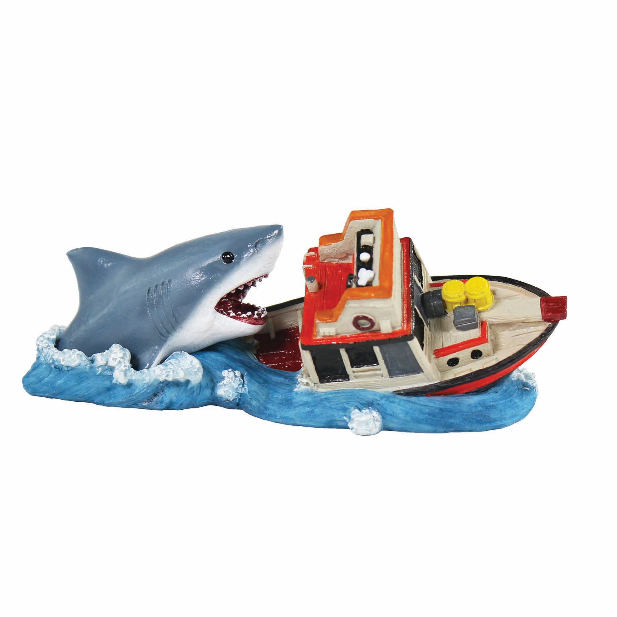Penn Plax Jaws Boat Attack Aquarium Ornament, Small